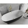 Mexen Luvo Slim free-standing bathtub 170 x 75 cm, white/black, gold overflow - 52801707575-50