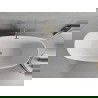 Mexen Luvo Slim vrijstaande badkuip 170 x 75 cm, wit/zwart, overloop goud - 52801707575-50