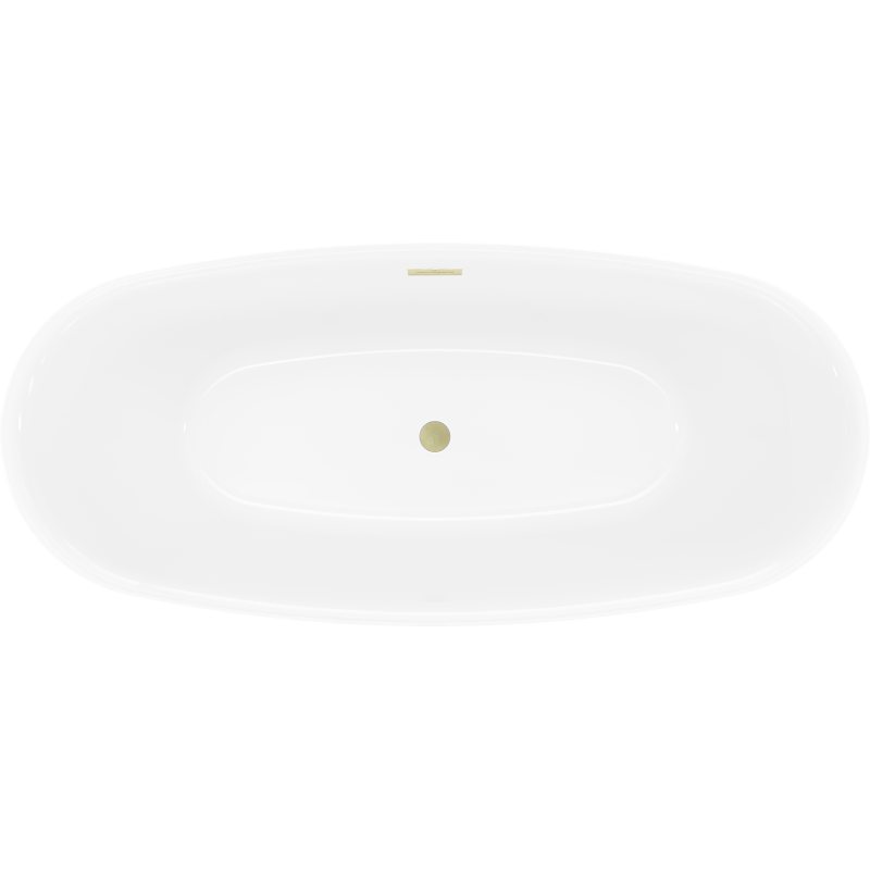 Mexen Luvo Slim baignoire autoportante 170 x 75 cm, blanche/noire, trop-plein or brossé - 52801707575-55