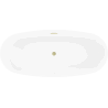 Mexen Luvo Slim wanna wolnostojąca 170 x 75 cm, biała/czarna, przelew złoty szczotkowany - 52801707575-55