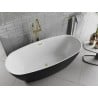 Mexen Luvo Slim baignoire autoportante 170 x 75 cm, blanc/noir, trop-plein doré brossé - 52801707575-55