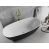 Mexen Luvo Slim vanni iseseisev 170 x 75 cm, valge/must, ülevool kuldne harjatud - 52801707575-55