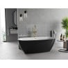 Mexen Luvo Slim baignoire autoportante 170 x 75 cm, blanc/noir, trop-plein doré brossé - 52801707575-55