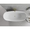 Mexen Luvo Slim vanni iseseisev 170 x 75 cm, valge/must, ülevool kuldne harjatud - 52801707575-55