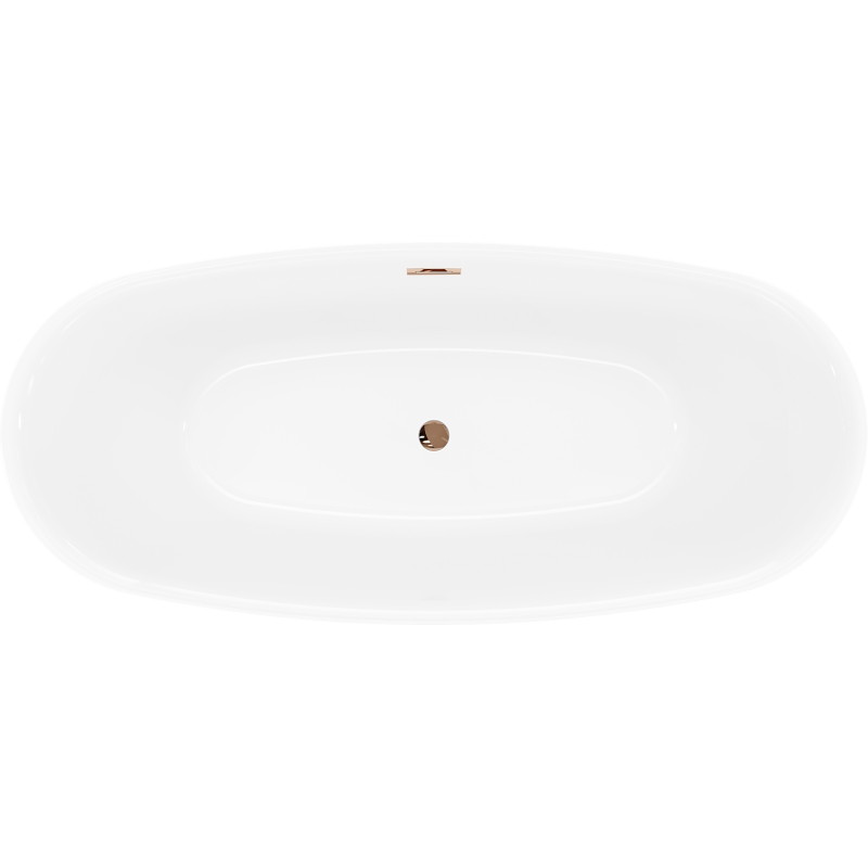 Mexen Luvo Slim wanna wolnostojąca 170 x 75 cm, biała/czarna, przelew różowe złoto - 52801707575-60