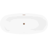Mexen Luvo Slim wanna wolnostojąca 170 x 75 cm, biała/czarna, przelew różowe złoto - 52801707575-60