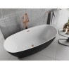 Mexen Luvo Slim vabas seisev vann 170 x 75 cm, valge/must, ülevool roosa kuld - 52801707575-60
