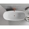 Mexen Luvo Slim wanna wolnostojąca 170 x 75 cm, biała/czarna, przelew różowe złoto - 52801707575-60