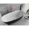 Mexen Luvo Slim wanna wolnostojąca 170 x 75 cm, biała/czarna, przelew miedź szczotkowana - 52801707575-65
