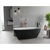 Mexen Luvo Slim freistehende Badewanne 170 x 75 cm, weiß/schwarz, Überlauf gebürstetes Kupfer - 52801707575-65