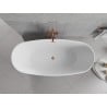 Mexen Luvo Slim freistehende Badewanne 170 x 75 cm, weiß/schwarz, Überlauf gebürstetes Kupfer - 52801707575-65