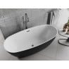 Mexen Luvo Slim eraldiseisev vann 170 x 75 cm, valge/must, ülevooluava gun gray harjatud - 52801707575-66