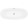 Mexen Luvo Slim vrijstaande badkuip 170 x 75 cm, wit/zwart, overloop gun gray geborsteld - 52801707575-66