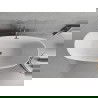 Mexen Luvo Slim vrijstaande badkuip 170 x 75 cm, wit/zwart, overloop gun gray geborsteld - 52801707575-66
