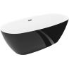 Mexen Luvo Slim baignoire autoportante 170 x 75 cm, blanche/noire, trop-plein gris canon brossé - 52801707575-66
