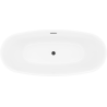 Mexen Luvo Slim samostojeća kada 170 x 75 cm, bijela/crna, crni preljev - 52801707575-70