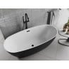 Mexen Luvo Slim baignoire autoportante 170 x 75 cm, blanc/noir, trop-plein noir - 52801707575-70