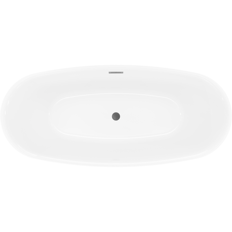 Mexen Luvo Slim baignoire autoportante 170 x 75 cm, blanche/noire, trop-plein metal gun- 52801707575-95
