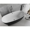 Mexen Luvo Slim eraldiseisev vann 170 x 75 cm, valge/must, ülevool gun metal- 52801707575-95