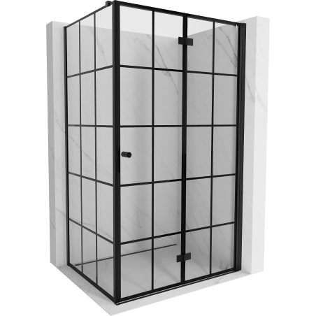 Mexen Mist-F folding shower cabin right 75 x 110 cm, black grid, black - 8A6T-075-110-70-77-P