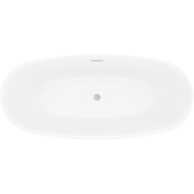 Mexen Luvo Slim freistehende Badewanne 170 x 75 cm, weiß/schwarz, Überlauf gebürstetes Nickel - 52801707575-97