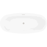 Mexen Luvo Slim freistehende Badewanne 170 x 75 cm, weiß/schwarz, Überlauf gebürstetes Nickel - 52801707575-97