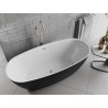 Mexen Luvo Slim wanna wolnostojąca 170 x 75 cm, biała/czarna, przelew nikiel szczotkowany - 52801707575-97