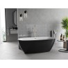 Mexen Luvo Slim wanna wolnostojąca 170 x 75 cm, biała/czarna, przelew nikiel szczotkowany - 52801707575-97