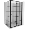 Mexen Mist-F T cabine de douche pliante droite 75 x 120 cm, grille noire, noir - 8A6T-075-120-70-77-P