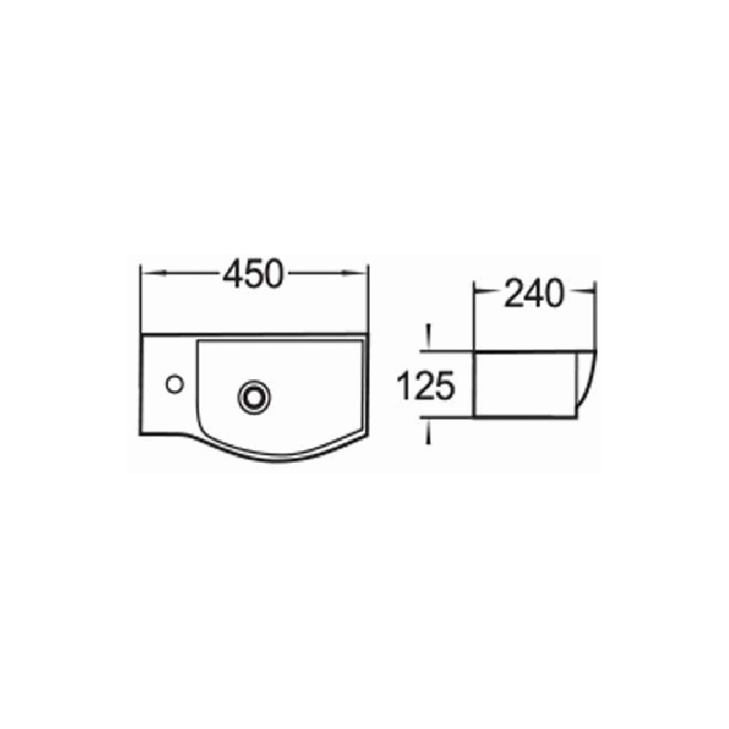 Mexen Hugo lavabo de encimera izquierdo 45 x 24 cm, blanco - 21254500L