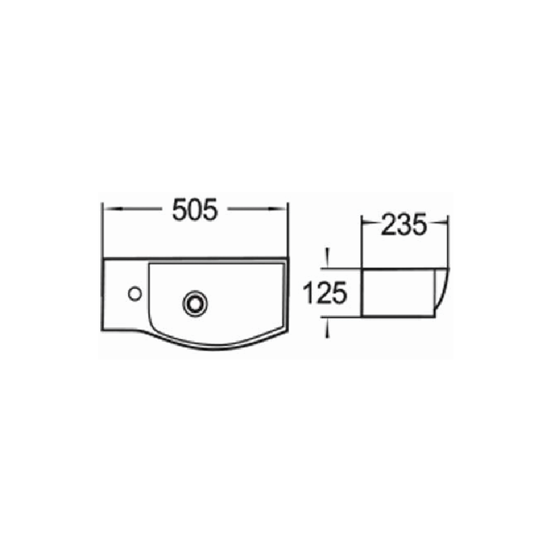 Mexen Hugo lavabo à poser gauche 50 x 23 cm, blanc - 21255000L