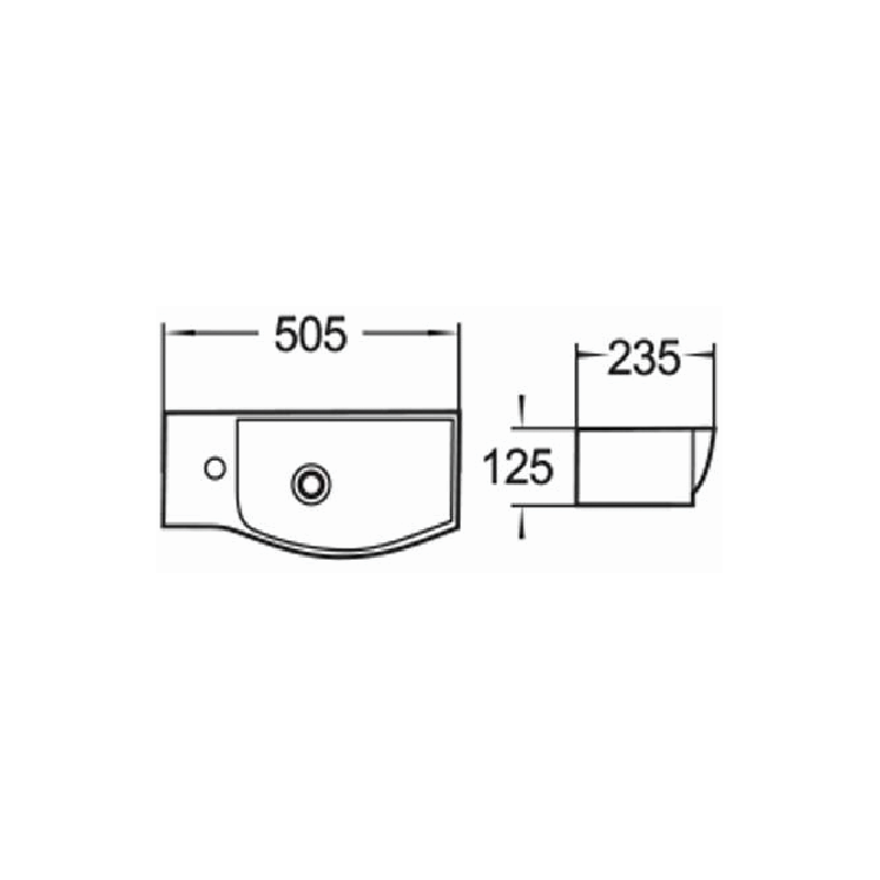 Mexen Hugo umivalnik nadpultni levi 50 x 23 cm, bel - 21255000L