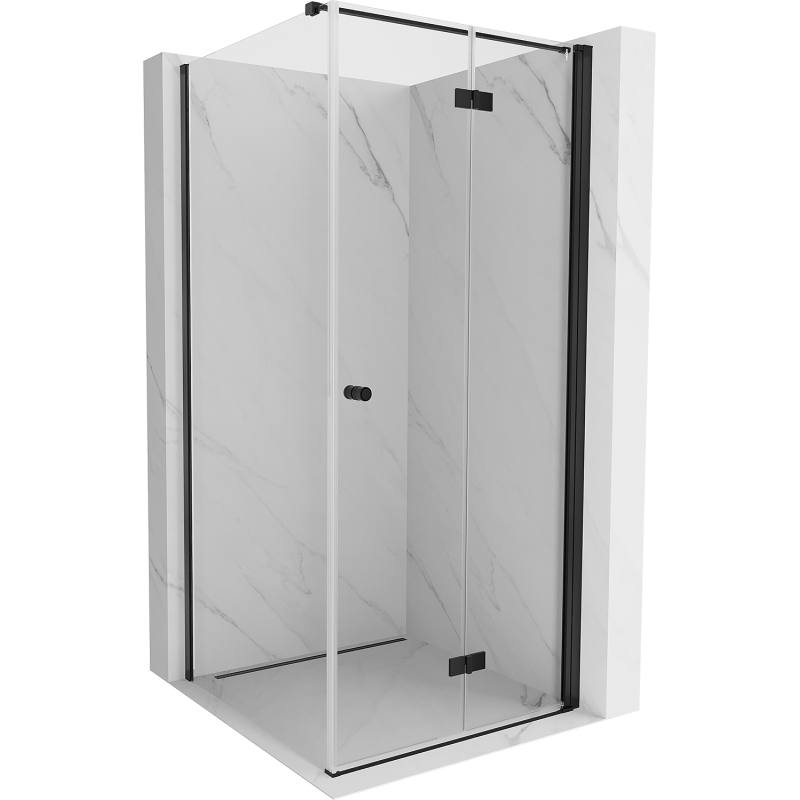 Mexen Mist-F cabina de ducha plegable derecha 70 x 70 cm, transparente, negra - 8A6T-070-070-70-00-P