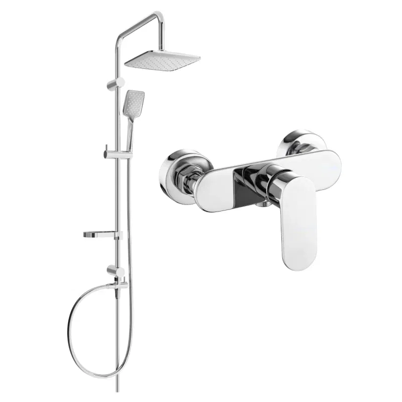 Mexen Sven Duschset Aufputz mit Regenduschkopf und Duscharmatur Milo, Chrom - 71340262-00
