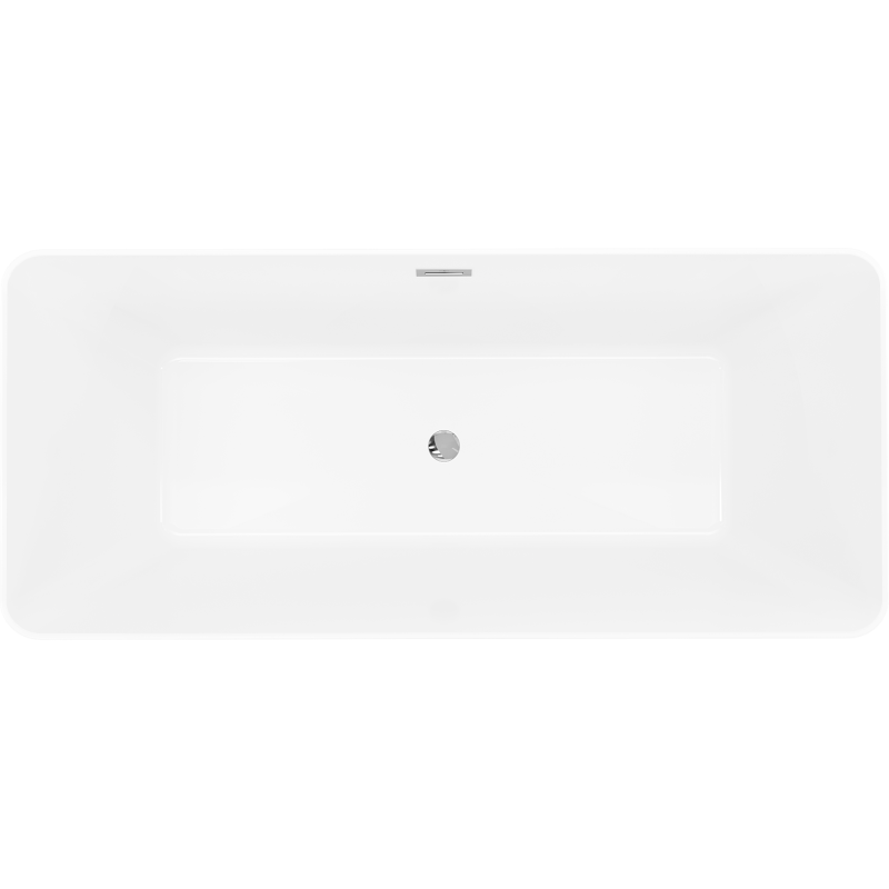 Mexen Velo Slim Freestanding Bath 170 x 75 cm, White, Chrome Overflow - 52811707500-01