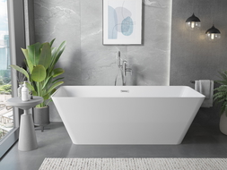 Mexen Velo Slim freistehende Badewanne 170 x 75 cm, weiß, Überlauf chrom - 52811707500-01