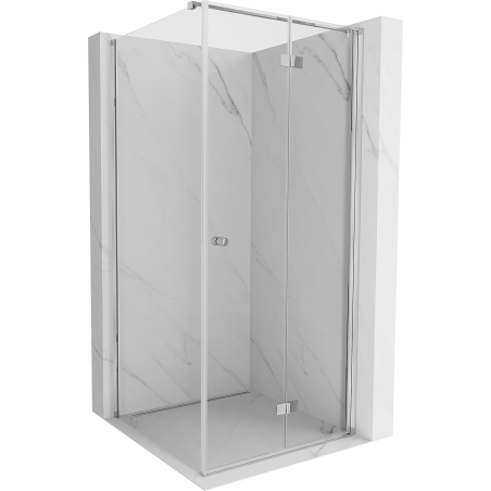 Mexen Mist-F T klappbare Duschkabine rechte Seite 90 x 90 cm, transparent, Chrom - 8A6T-090-090-01-00-P