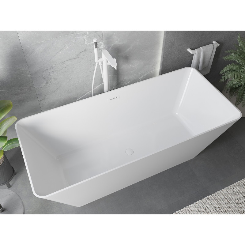 Mexen Velo Slim eraldi seisev vann 170 x 75 cm, valge, valge ülevool - 52811707500-20