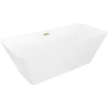 Mexen Velo Slim vrijstaande badkuip 170 x 75 cm, wit, gouden overloop - 52811707500-50