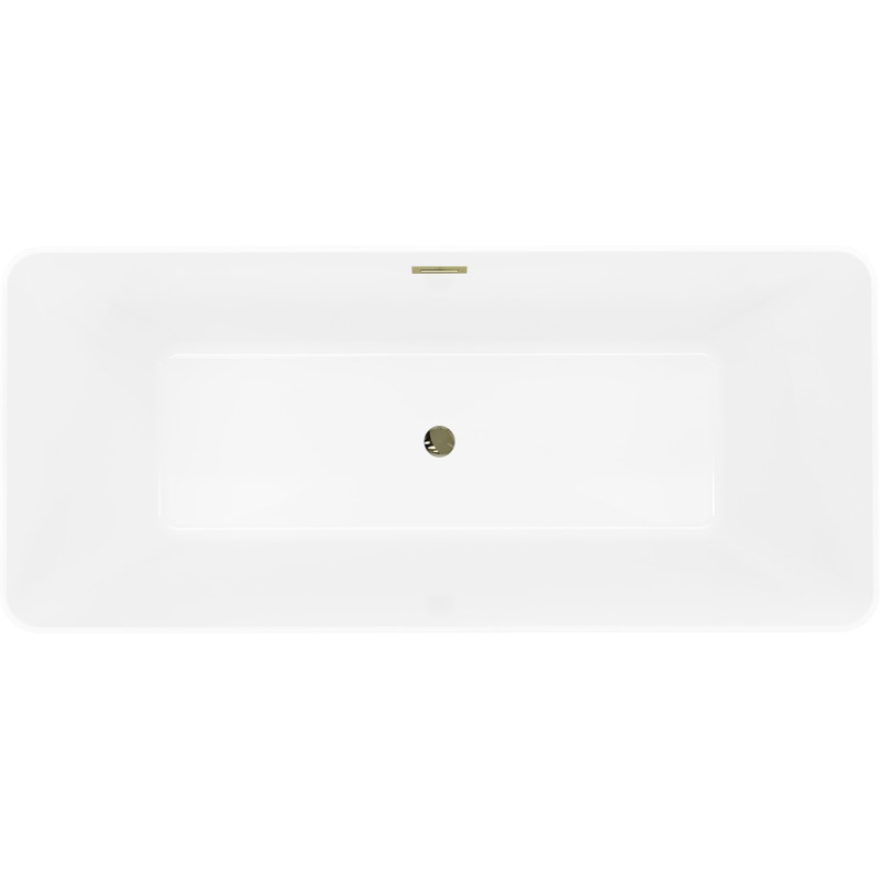Mexen Velo Slim wanna wolnostojąca 170 x 75 cm, biała, przelew złoty - 52811707500-50