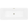 Mexen Velo Slim bañera exenta 170 x 75 cm, blanca, desbordamiento dorado - 52811707500-50