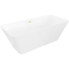 Mexen Velo Slim vaba seisev vann 170 x 75 cm, valge, kuldne harjatud ülevool - 52811707500-55