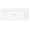 Mexen Velo Slim Freestanding Bath 170 x 75 cm, White, Brushed Gold Overflow - 52811707500-55
