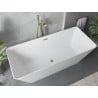 Mexen Velo Slim Freestanding Bath 170 x 75 cm, White, Brushed Gold Overflow - 52811707500-55