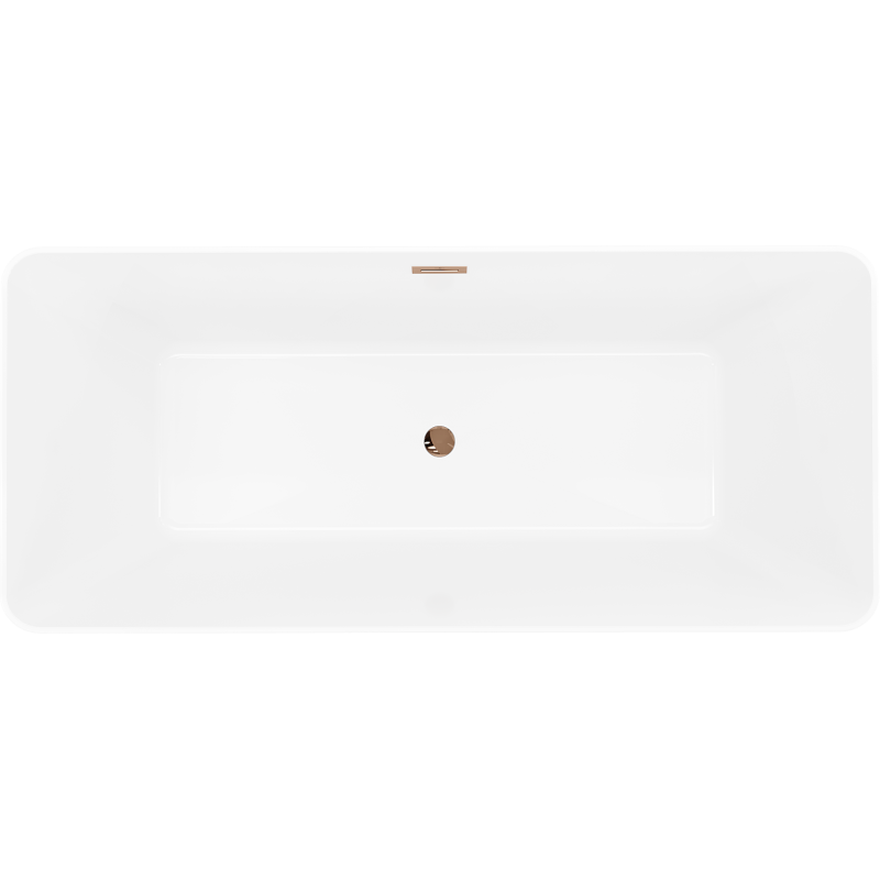 Mexen Velo Slim freistehende Badewanne 170 x 75 cm, weiß, Überlauf Roségold - 52811707500-60
