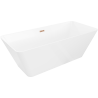 Mexen Velo Slim freestanding bathtub 170 x 75 cm, white, overflow pink gold - 52811707500-60