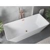 Mexen Velo Slim freestanding bathtub 170 x 75 cm, white, overflow pink gold - 52811707500-60