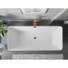 Mexen Velo Slim Free-standing Bath 170 x 75 cm, White, Rose Gold Overflow - 52811707500-60