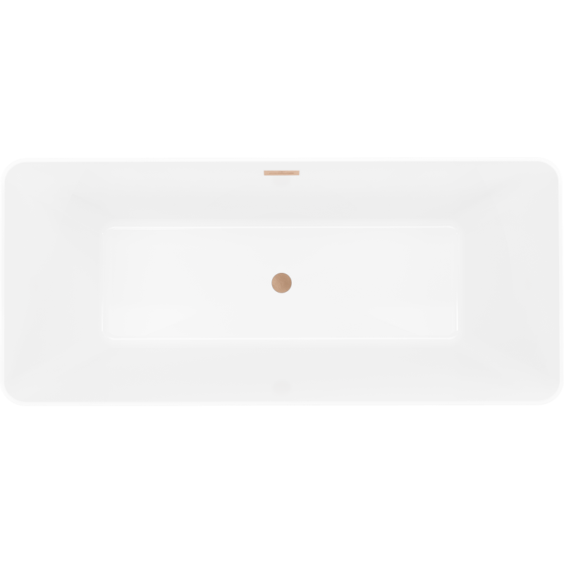 Mexen Velo Slim freestanding bath 170 x 75 cm, white, brushed copper overflow - 52811707500-65