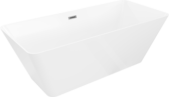 Mexen Velo Slim freistehende Badewanne 170 x 75 cm, weiß, Überlauf gun grey gebürstet - 52811707500-66